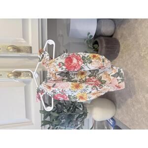 Floral Baby Romper 12M Cotton Sleeveless Summer Outfit